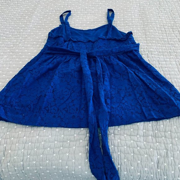 The Limited Tops The Limited Royal Blue Lace Babydoll Tank Poshmark
